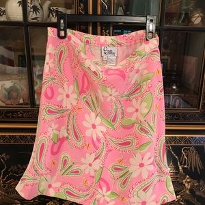 Lilly Pulitzer pink paisley silk skirt sz 8